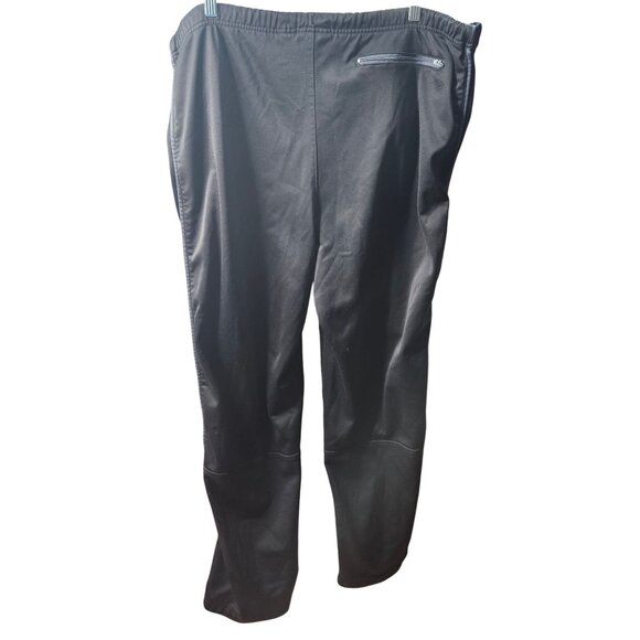 Black AthletechTrack Pants W/ White Side Stripes & Elastic Drawstring Waist men - Picture 5 of 7